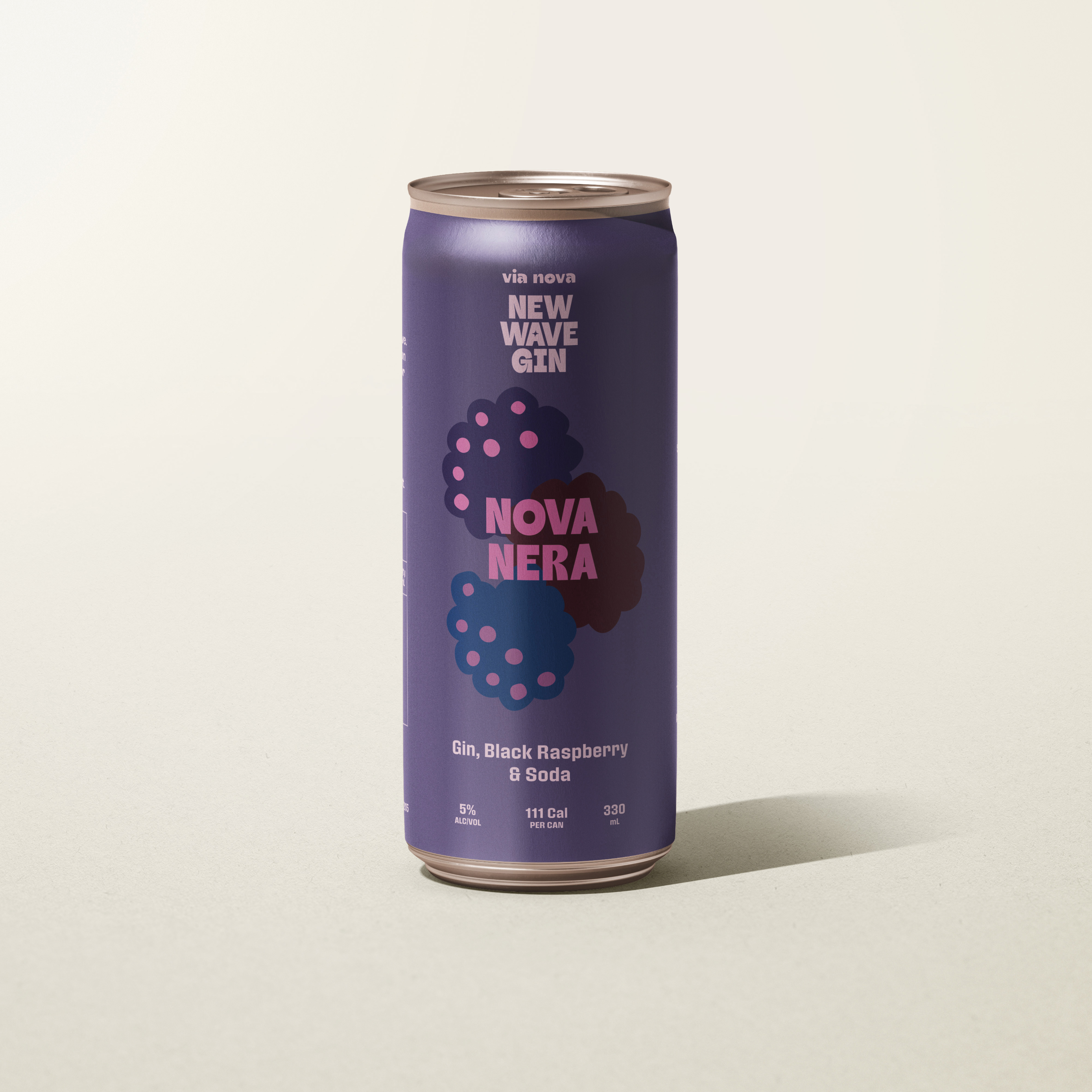 Purple can with 'Nova Hera' branding on a light beige background